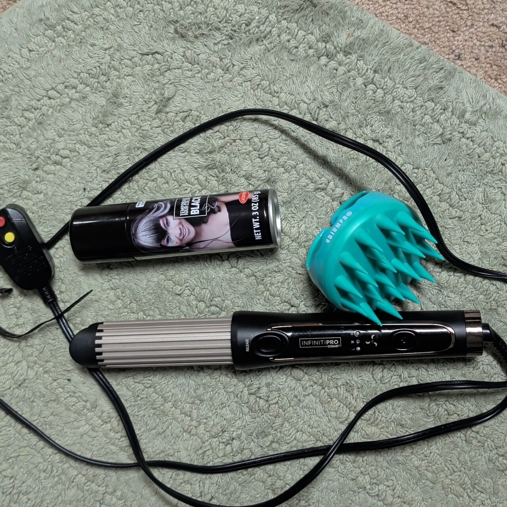 INFINITIPRO by CONAIR Cool Air Curler, Scalp Massager And Black Hair Color
